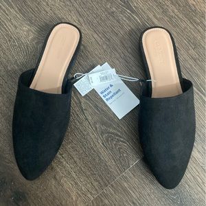 Old Navy Suede Black Flat Mules